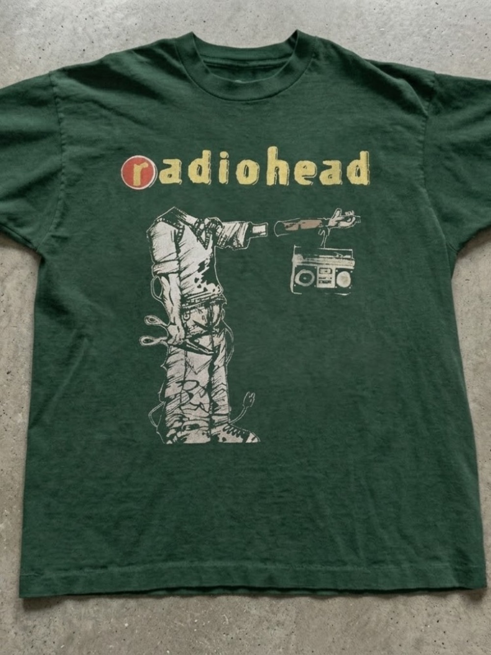 Radiohead Dark Green Graphic Band Tee